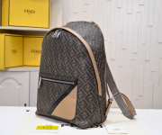 Uubags Fendi Diagonal Fendi Chiodo Small Brown FF canvas backpack 24x36x12cm - 3