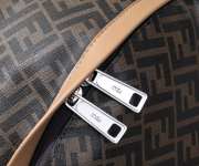 Uubags Fendi Diagonal Fendi Chiodo Medium Brown FF canvas backpack 33x43x14cm - 2