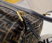 Uubags Fendi Brown & Black Zucca Monogram Canvas Drawstring Backpack 32x5x38cm - 3