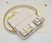 Uubags Fendi Baguette Cargo Multi-pocket White Leather 2-way Bag 26.5x15x5cm - 4