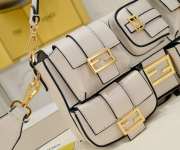 Uubags Fendi Baguette Cargo Multi-pocket White Leather 2-way Bag 26.5x15x5cm - 6