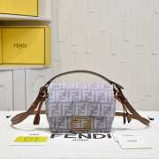 Uubags Fendi Mamma Baguette Medium Light Grey FF Flocked Denim Mini-Bag 26.5x8.5x18cm - 6