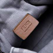 Uubags Fendi Mamma Baguette Medium Light Grey FF Flocked Denim Mini-Bag 26.5x8.5x18cm - 2