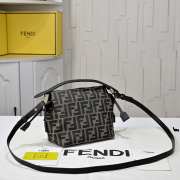 Uubags Fendi Mamma Baguette Medium Black FF Flocked Denim Mini-Bag 26.5x8.5x18cm - 5