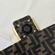 Uubags Fendi Mamma Baguette Medium Black FF Flocked Denim Mini-Bag 26.5x8.5x18cm - 2