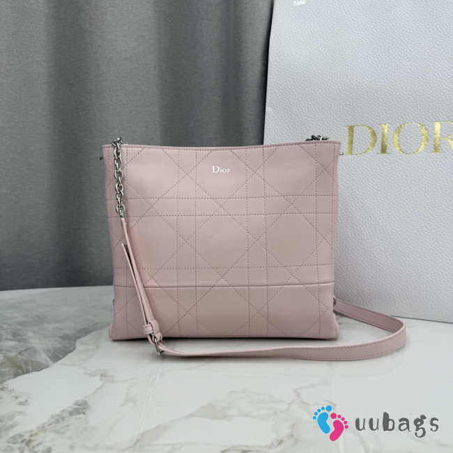 Uubags Dior Trianon Bag with Chain Rose Songe Flat Macrocannage Lambskin 25x21x7cm - 1