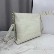 Uubags Dior Trianon Bag with Chain White Flat Macrocannage Lambskin 25x21x7cm - 5