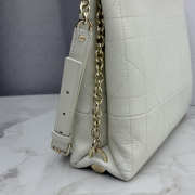 Uubags Dior Trianon Bag with Chain White Flat Macrocannage Lambskin 25x21x7cm - 3