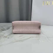 Uubags Small Vertical Dior Trianon Bag With Chain Rose Songe Flat Macrocannage Lambskin 18x21x7cm - 5