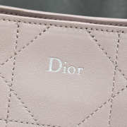 Uubags Small Vertical Dior Trianon Bag With Chain Rose Songe Flat Macrocannage Lambskin 18x21x7cm - 2