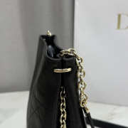 Uubags Small Vertical Dior Trianon Bag With Chain Black Flat Macrocannage Lambskin 18x21x7cm - 6