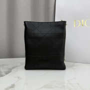Uubags Small Vertical Dior Trianon Bag With Chain Black Flat Macrocannage Lambskin 18x21x7cm - 5