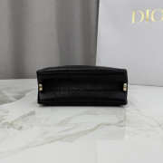 Uubags Small Vertical Dior Trianon Bag With Chain Black Flat Macrocannage Lambskin 18x21x7cm - 4