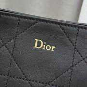 Uubags Small Vertical Dior Trianon Bag With Chain Black Flat Macrocannage Lambskin 18x21x7cm - 2