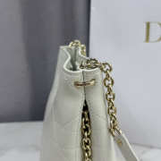Uubags Small Vertical Dior Trianon Bag With Chain White Flat Macrocannage Lambskin 18x21x7cm - 4