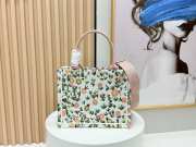 Uubags Dior Book Tote Strap Bag Small White Multicolor Daisy Garden Embroidery & Dior Medallion 26.5x22x14cm - 5