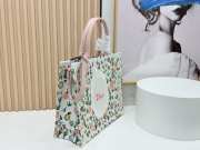 Uubags Large Dior Book Tote with Strap White Multicolor Daisy Garden Embroidery with Dior Médaillon 41x14x32cm - 5
