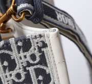 Uubags Small Dior Book Tote Black Dior Oblique Embroidery and Calfskin 26.5x22x14cm - 3