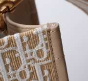 Uubags Small Dior Book Tote Beige Dior Oblique Embroidery and Calfskin 26.5x22x14cm - 3