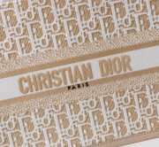 Uubags Small Dior Book Tote Beige Dior Oblique Embroidery and Calfskin 26.5x22x14cm - 2