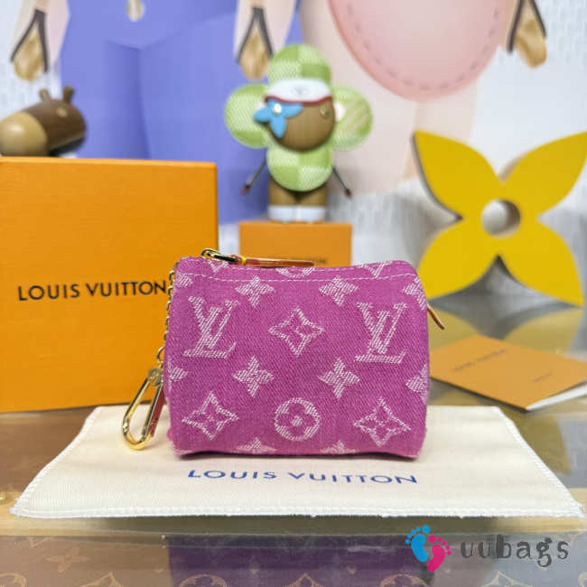 Uubags Louis Vuitton M27605 Trousse Speedy Wallet In Fushia Denim 11x7.5x6cm - 1