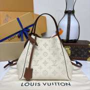 Uubags Louis Vuitton M54353 Bella Tote in Mahina Leather In Brown/White 23x13x20cm - 5