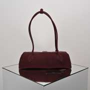 Uubags Alaia Le Teckel Medium Bag In Burgundy Suede Leather 33x11x10cm - 5