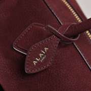 Uubags Alaia Le Teckel Medium Bag In Burgundy Suede Leather 33x11x10cm - 3