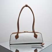 Uubags Alaia Le Teckel Medium Bag In Canvas And Nubuck In Brown/ off-white 33x10x11cm - 6