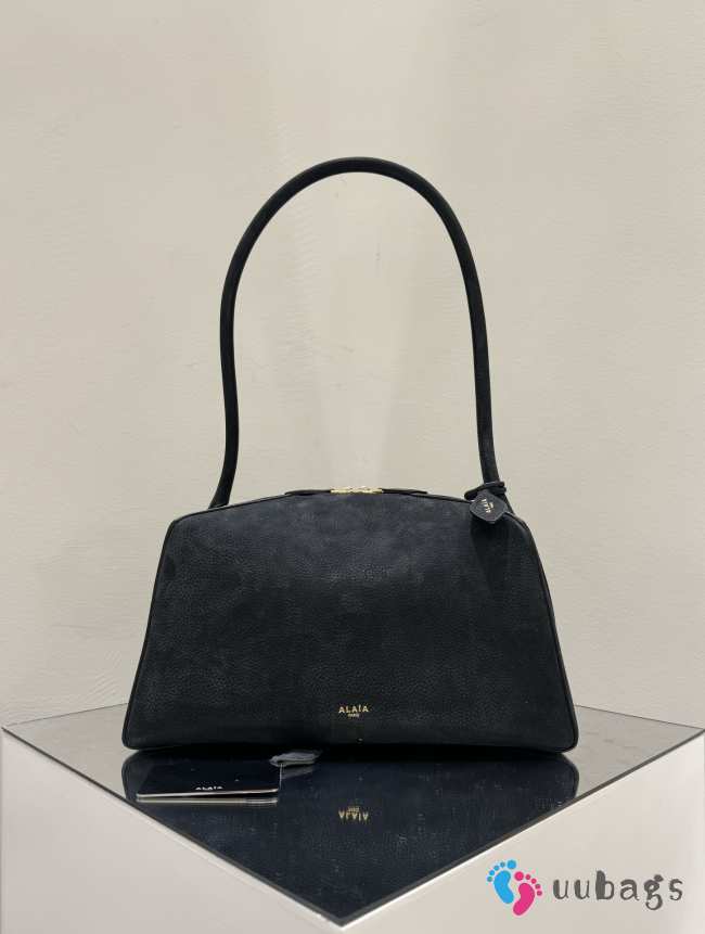 Uubags Alaia black Le Bouledogue bowling shoulder bag in nubuck 32x17x15cm - 1