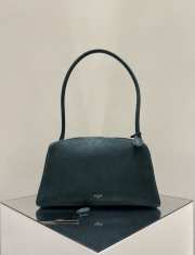 Uubags Alaia dark green Le Bouledogue bowling shoulder bag in nubuck 32x17x15cm - 1