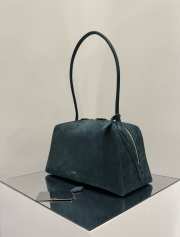 Uubags Alaia dark green Le Bouledogue bowling shoulder bag in nubuck 32x17x15cm - 4