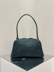 Uubags Alaia dark green Le Bouledogue bowling shoulder bag in nubuck 32x17x15cm - 5