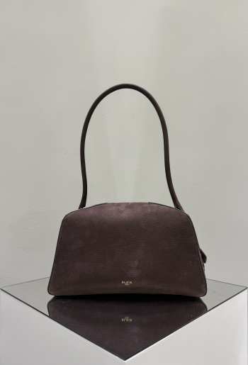 Uubags Alaia burgundy Le Bouledogue bowling shoulder bag in nubuck 32x17x15cm