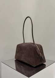 Uubags Alaia burgundy Le Bouledogue bowling shoulder bag in nubuck 32x17x15cm - 6