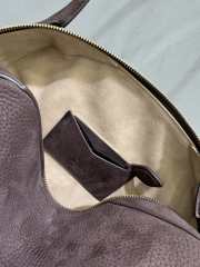 Uubags Alaia burgundy Le Bouledogue bowling shoulder bag in nubuck 32x17x15cm - 5