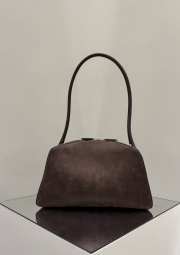 Uubags Alaia burgundy Le Bouledogue bowling shoulder bag in nubuck 32x17x15cm - 4