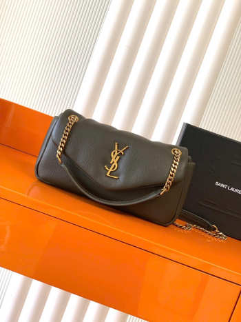 YSL Calypso Padded Lambskin Chain Bag In Khaki 26x14x7cm