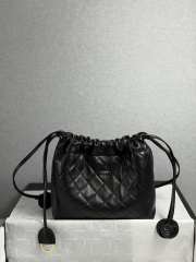 Uubags Chanel clutch with leather strap sheepskin & gold-plated metal in black 12x18x5cm - 1