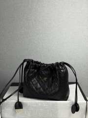 Uubags Chanel clutch with leather strap sheepskin & gold-plated metal in black 12x18x5cm - 3