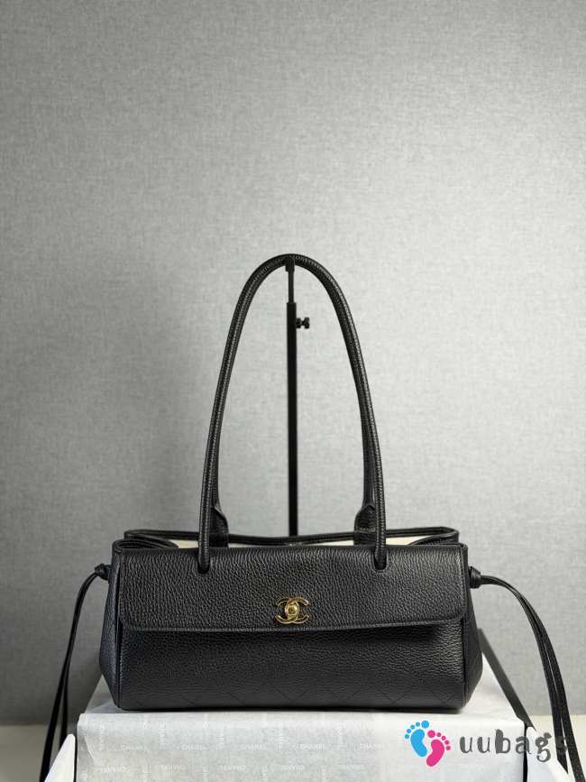 Uubags Chanel AS6288 small shopping bag grained calfskin & gold-tone metal in black 15x30.5x11.5cm - 1