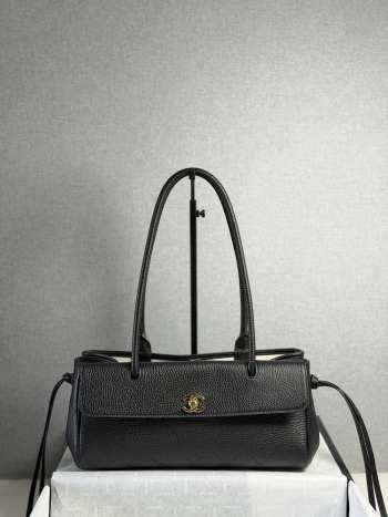 Uubags Chanel AS6288 small shopping bag grained calfskin & gold-tone metal in black 15x30.5x11.5cm