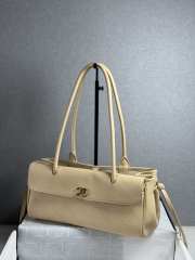 New Arrivals 2026 Chanel AS6288 small shopping bag grained calfskin & gold-tone metal in beige 15x30.5x11.5cm - 2