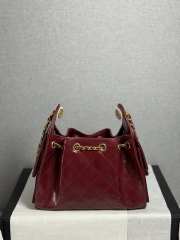 Uubags Chanel 25 Shiny Crumpled Calfskin & Gold-Tone Metal In Burgundy 26x14x30cm - 4