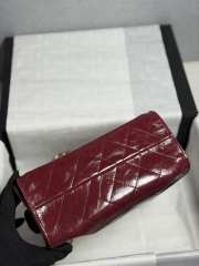Uubags Chanel 25 Shiny Crumpled Calfskin & Gold-Tone Metal In Burgundy 26x14x30cm - 5
