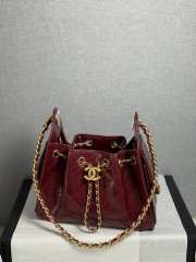 Uubags Chanel 25 Shiny Crumpled Calfskin & Gold-Tone Metal In Burgundy 26x14x30cm - 2