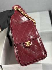 Uubags Chanel 25 Shiny Crumpled Calfskin & Gold-Tone Metal In Burgundy 30x15x40cm - 5