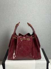 Uubags Chanel 25 Shiny Crumpled Calfskin & Gold-Tone Metal In Burgundy 30x15x40cm - 4