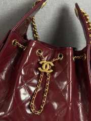 Uubags Chanel 25 Shiny Crumpled Calfskin & Gold-Tone Metal In Burgundy 30x15x40cm - 3