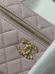 Uubags Chanel Classic Vanity with Chain in Light Pink Grained Patent Calfskin 17x19.5x5cm - 4